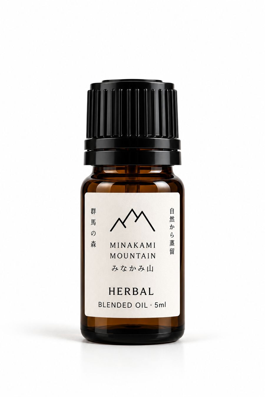 Herbal blended oil 5ml on a plain background