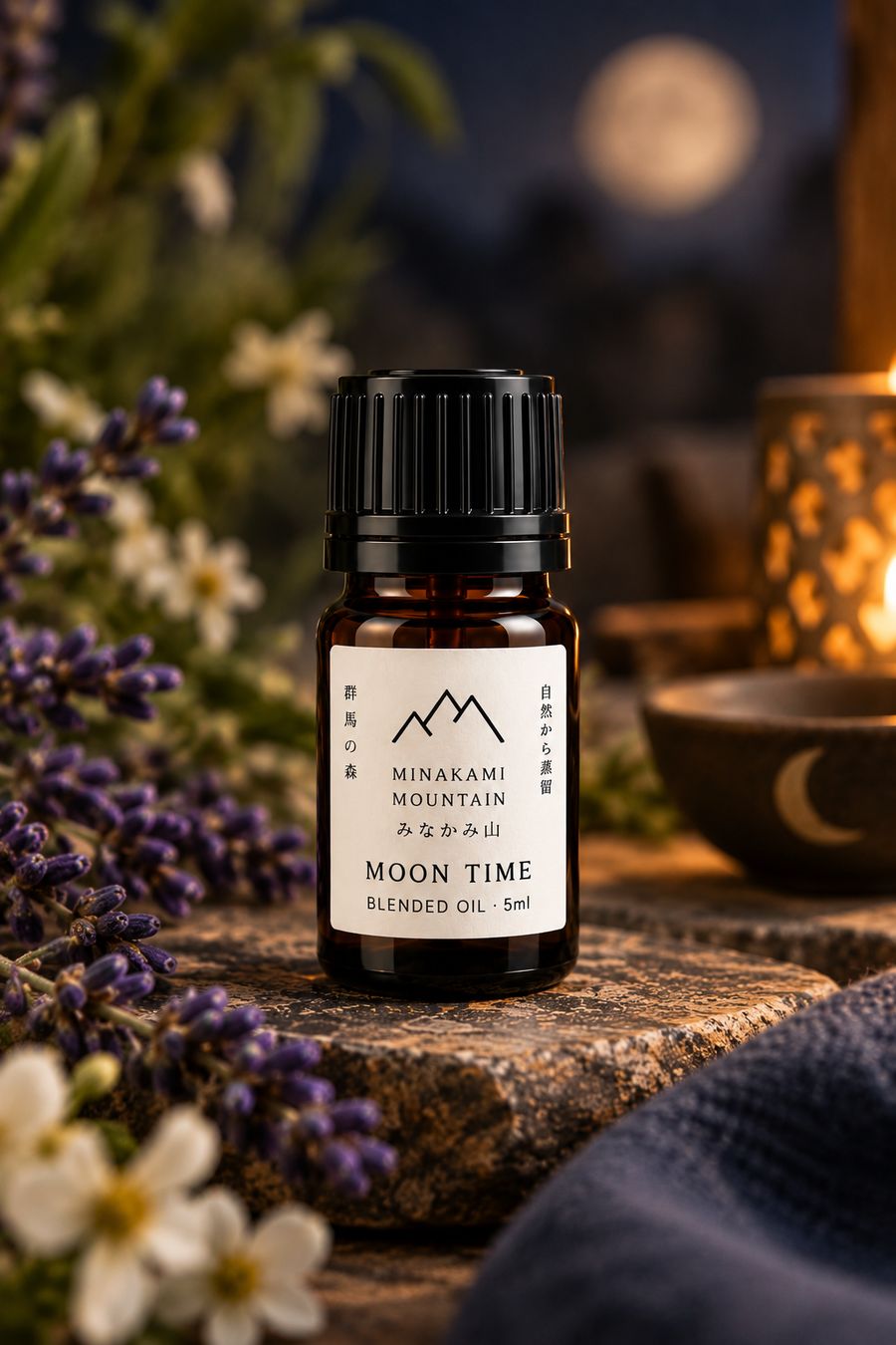 Moon Time blended oil with lavender, candlelight and a full moon